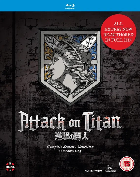 Blu-ray Attack on Titan Temporada 1, colección completa (Reino Unido)