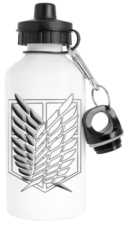 Botella de aluminio Alas de la Libertad 500 ml (blanca, Luxogo)