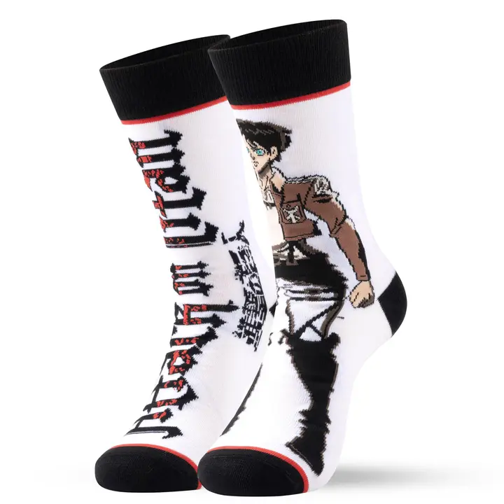 Calcetines de media caña Attack on Titan (Satdflie) — blanco