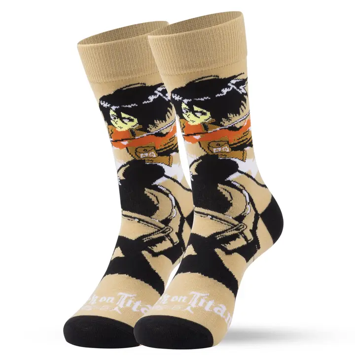 Calcetines de media caña Attack on Titan (Satdflie) — marrón