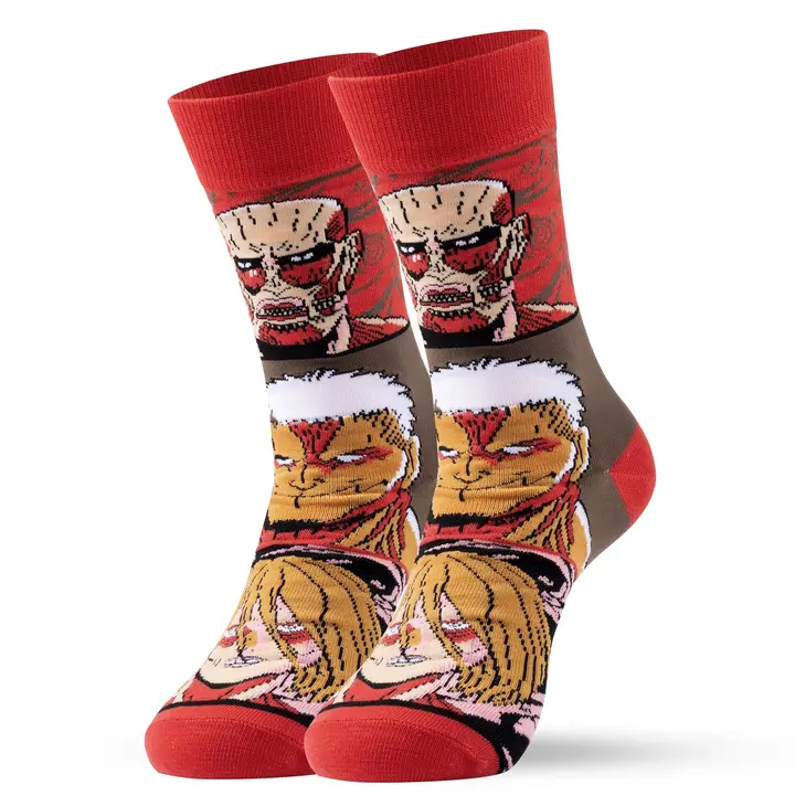 Calcetines de media caña Attack on Titan (Satdflie) — rojo