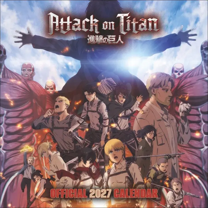 Calendario de pared Attack on Titan 2027, 30,5 x 30,5 cm (Heye)