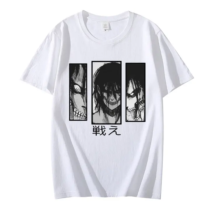 Camiseta Eren Jaeger estilo hip hop (zhedu) — diseño 02 (L)