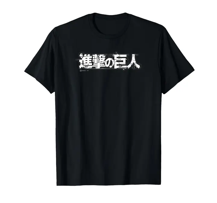 Camiseta logo oficial en kanji Attack on Titan — negro