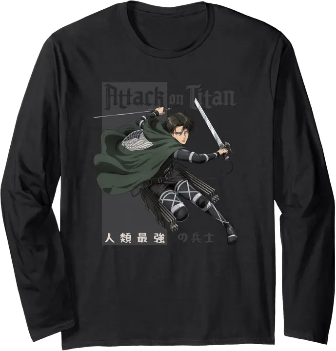 Camiseta manga larga Attack on Titan T4 «El soldado más fuerte» (Levi)
