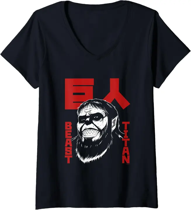 Camiseta mujer Attack on Titan T4 — Titán Bestia con kanji grande