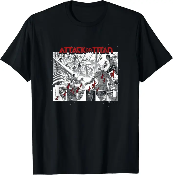 Camiseta reacciones de escenas épicas en viñetas de manga — negro
