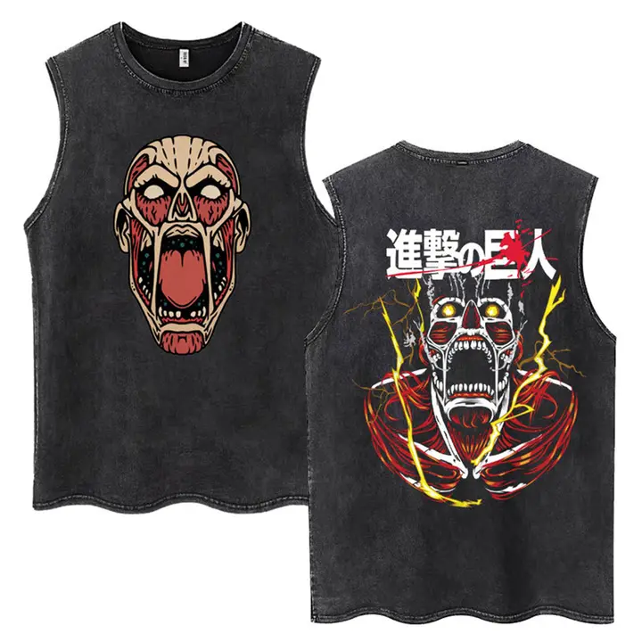 Camiseta sin mangas Mikasa y Eren (Attack on Titan) — negro 28, talla