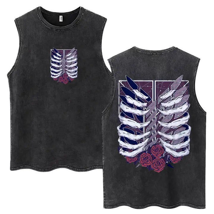 Camiseta sin mangas Mikasa y Eren (Attack on Titan) — negro 5, talla