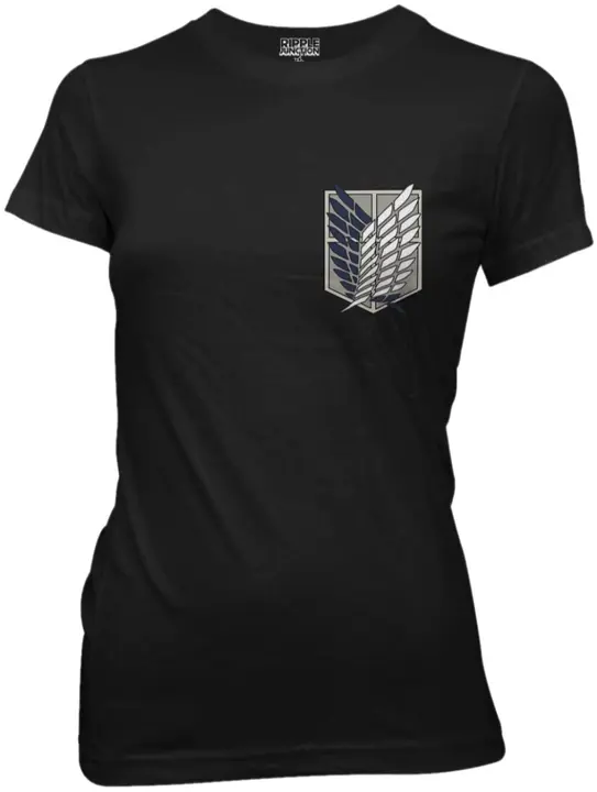 Camiseta Survey Corps negra, escudo delante y detrás (Ripple Junction)