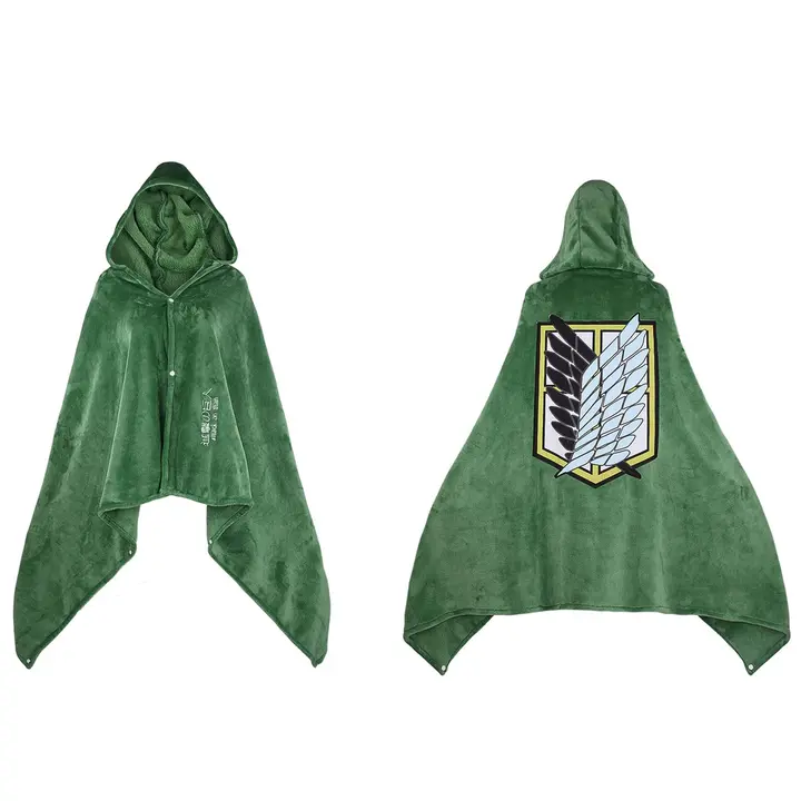 Capa-manta con capucha de la Legión estilo Levi (SINSEN, verde militar, S)