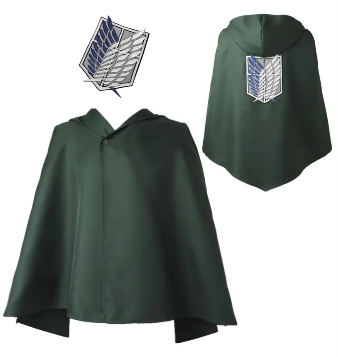 Capa verde de cosplay de Eren Jaeger (MANMICOS, talla XXL)