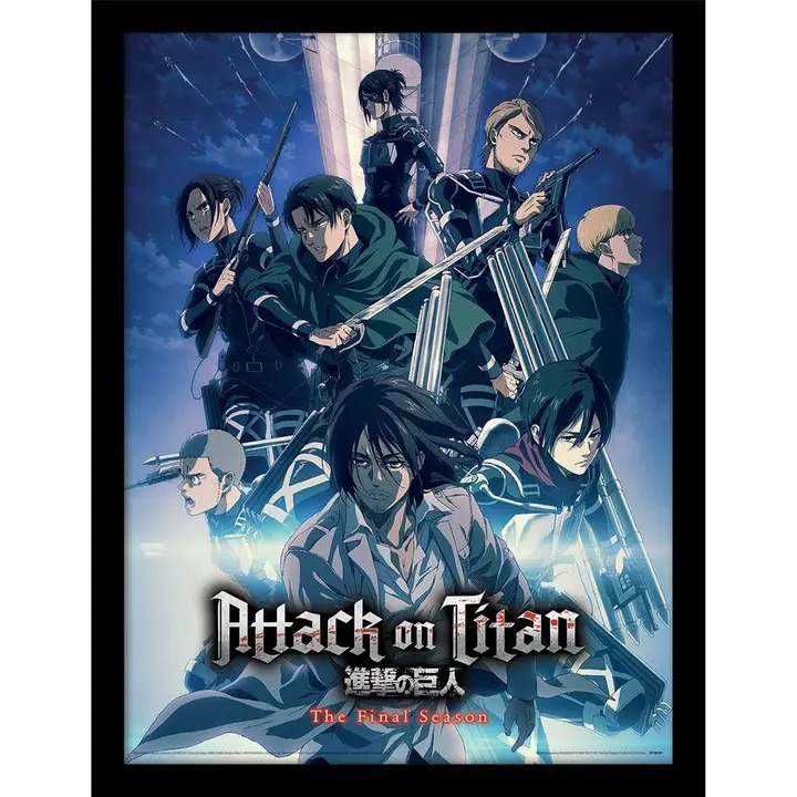 Cuadro enmarcado Attack on Titan T4 «Strike Team», 40 x 30 cm