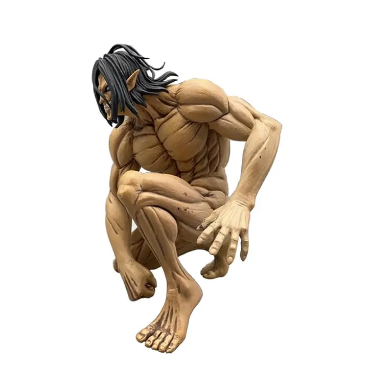 Figura de Eren Jaeger en cuclillas, 14 cm (Jilijia, sin licencia oficial)