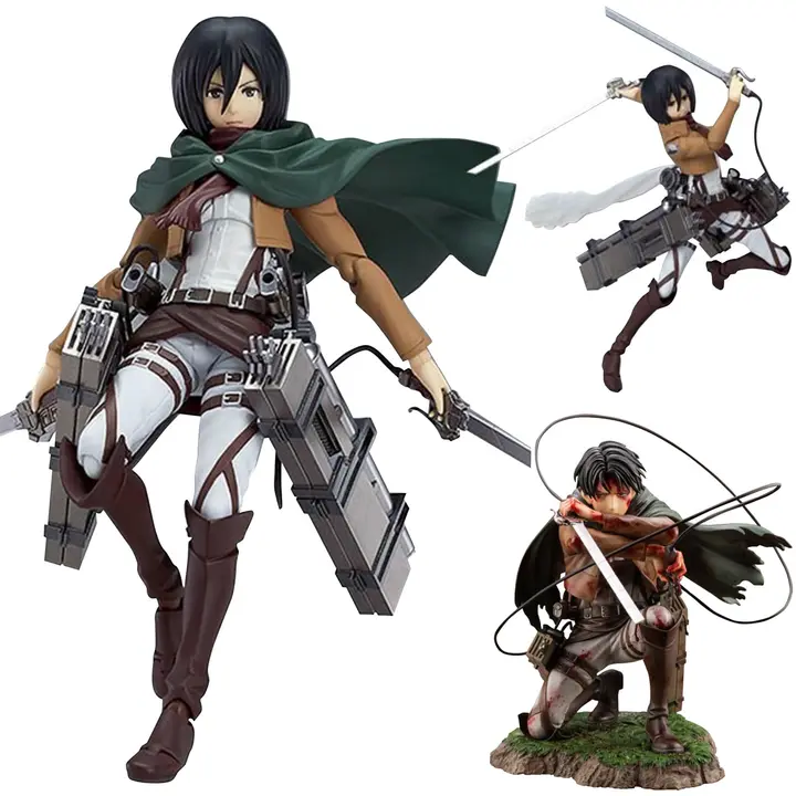 Figura de Eren o Levi con caras intercambiables, 15 cm — Tipo 3