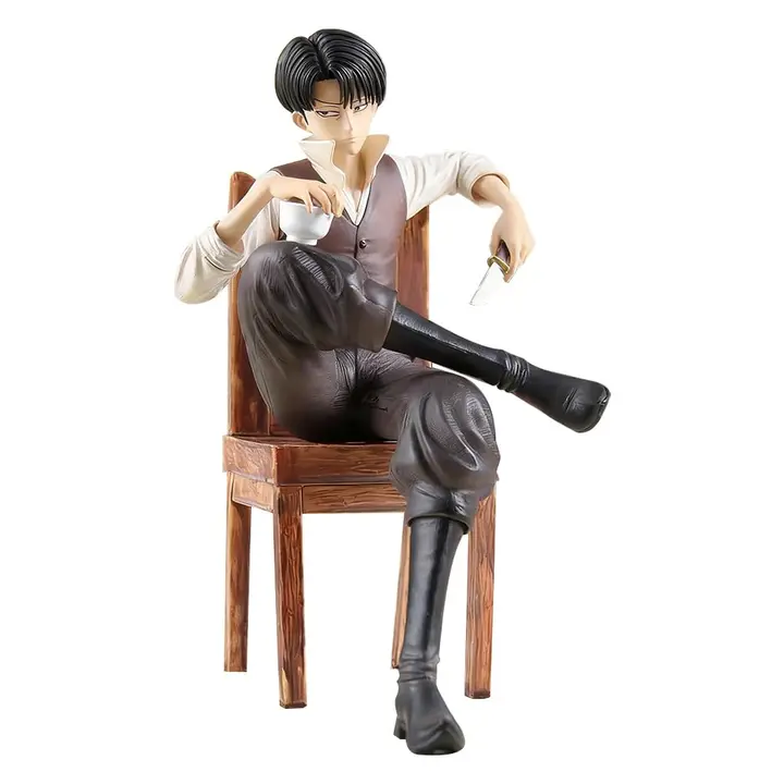 Figura de Levi Ackerman sentado en una silla, 19 cm (sin licencia)