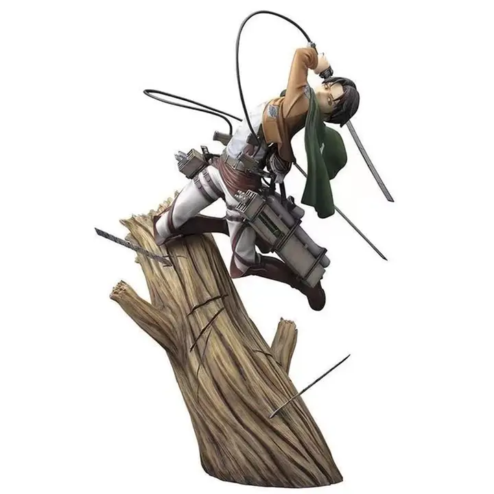 Figura de Levi en combate sobre un tocón, 22 cm (sin licencia oficial)