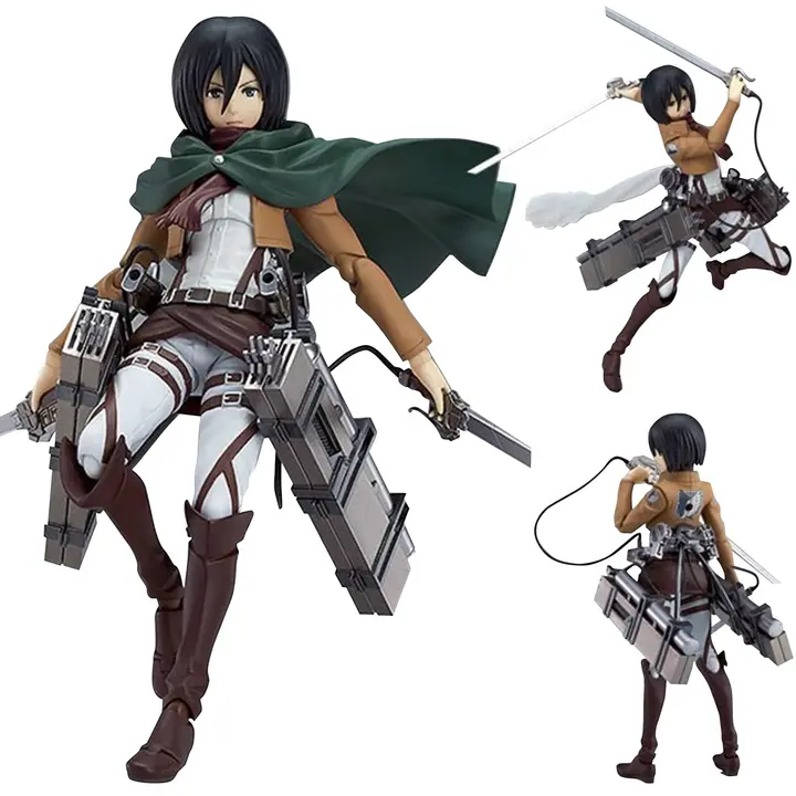 Figura de Mikasa Ackerman con caras intercambiables, 15 cm (sin licencia)