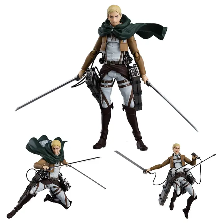 Figura móvil de Eren Jaeger con capa, 15 cm (sin licencia oficial)