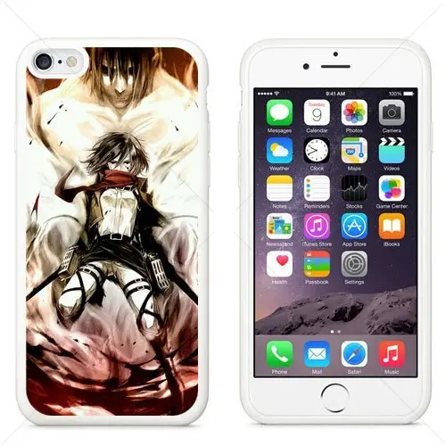 Funda de TPU Mikasa Ackerman estilo manga para iPhone 6 (blanca)