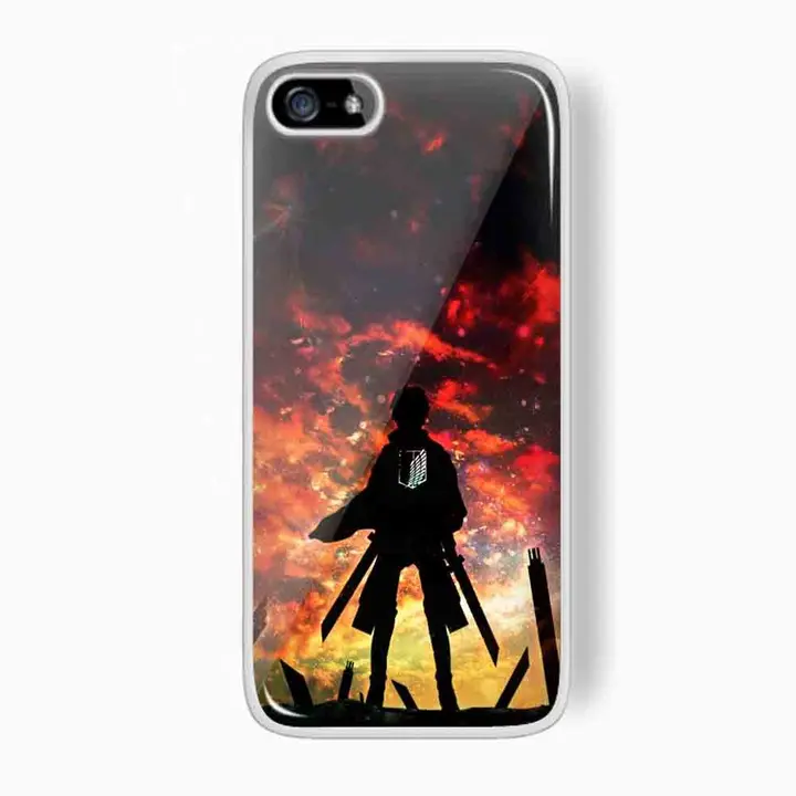 Funda estilo manga Shingeki no Kyojin para iPhone 5 / 5s (blanca)