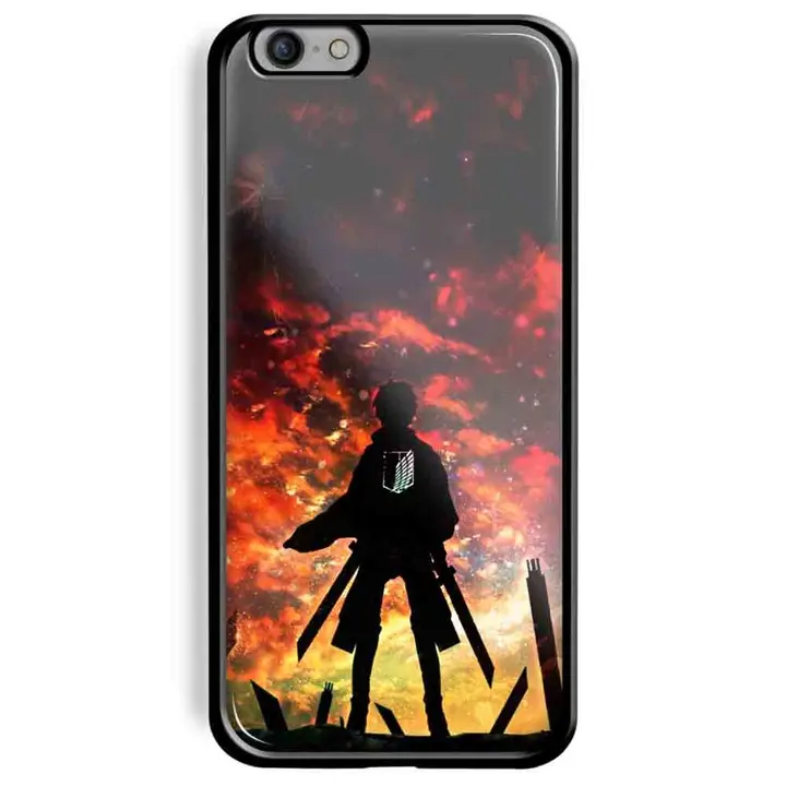 Funda estilo manga Shingeki no Kyojin para iPhone 6 / 6s (negra)