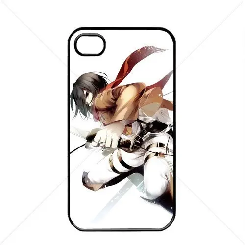 Funda iPhone 4/4S Mikasa Ackerman — TPU negra (genérica)