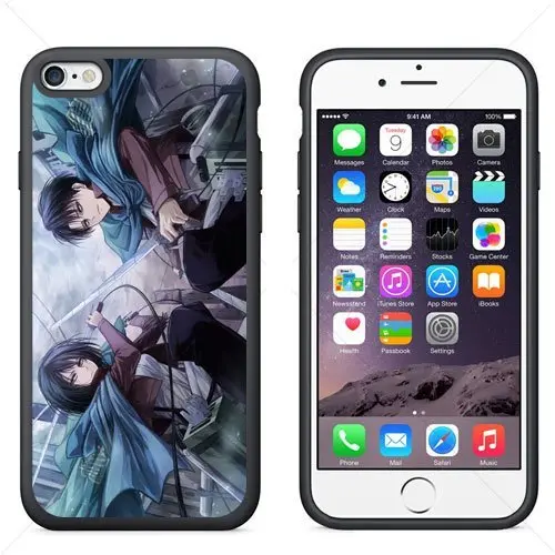 Funda iPhone 6 (4,7") Mikasa y Levi — TPU negra