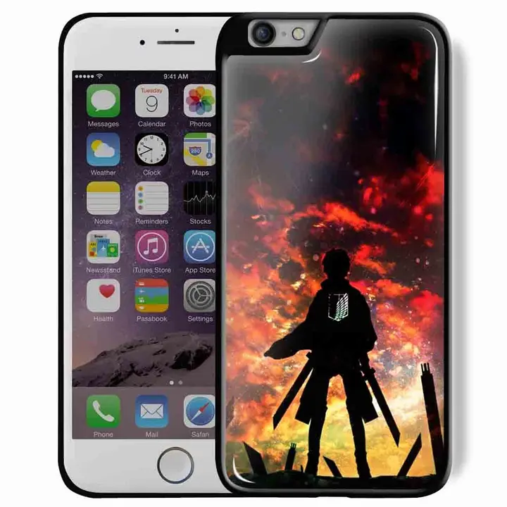 Funda iPhone 6/6S Plus Attack on Titan — negra