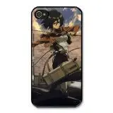 Funda Mikasa Ackerman y Eren Jaeger para iPhone 4 / 4s (blanca)