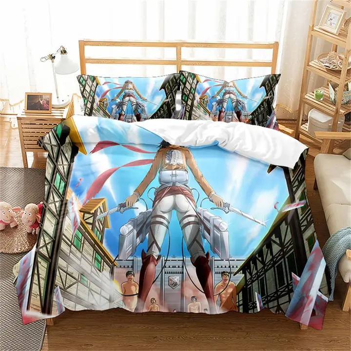 Funda nórdica reversible Attack on Titan Aot 09, cama de 90 (Ste-X)