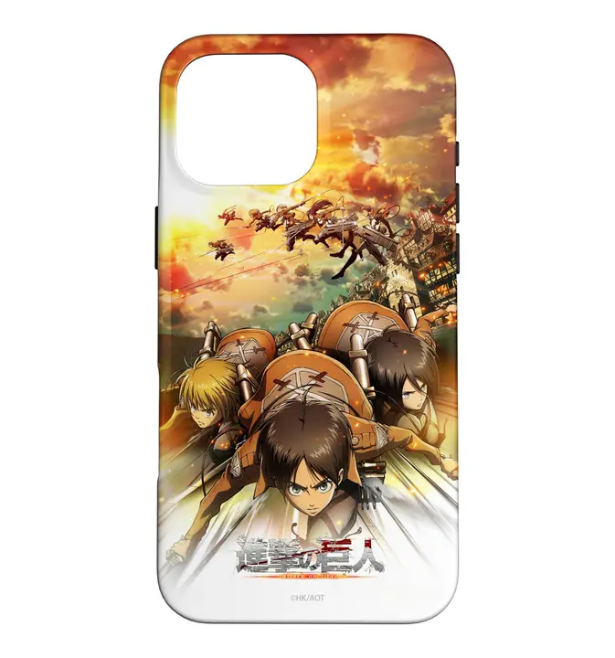 Funda oficial Eren, Mikasa y Armin en acción, iPhone 16 Pro Max