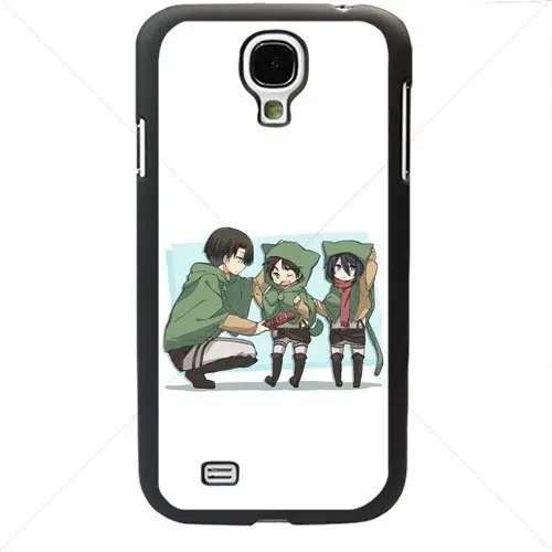 Funda Samsung Galaxy S4 Levi, Mikasa y Eren — TPU negra