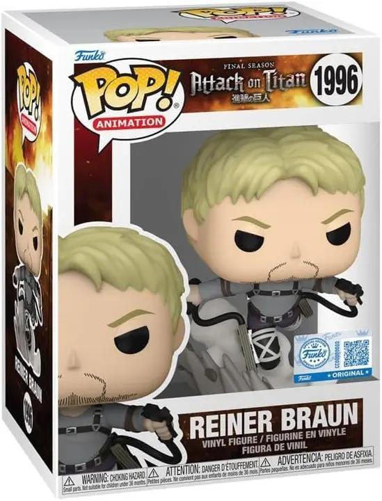 Funko Pop! Reiner Braun 1996 con protector (Temporada final)