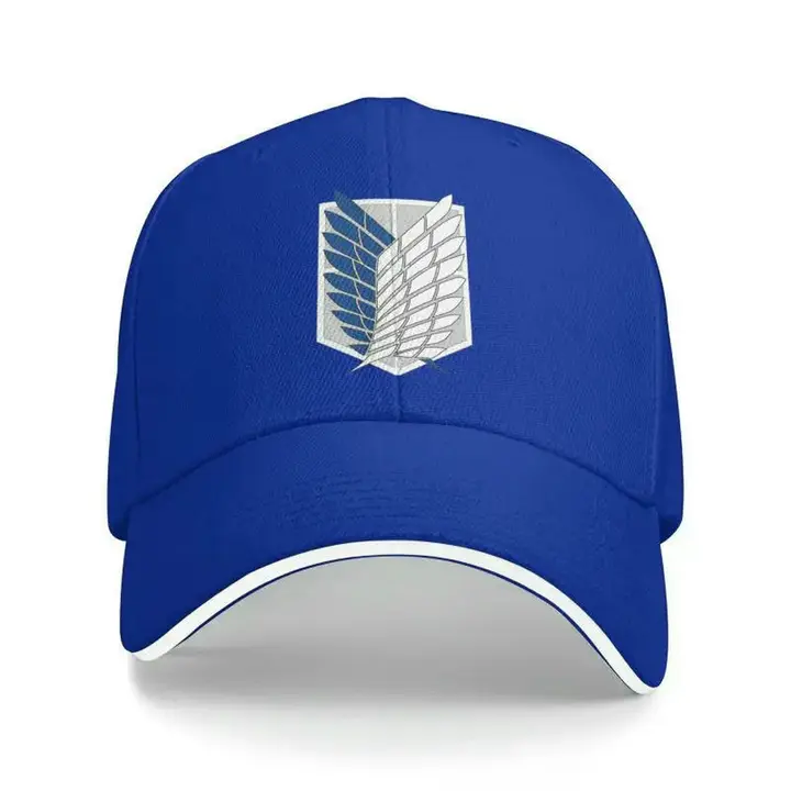 Gorra de béisbol Mikasa y Alas de la Libertad — azul (diseño 1)