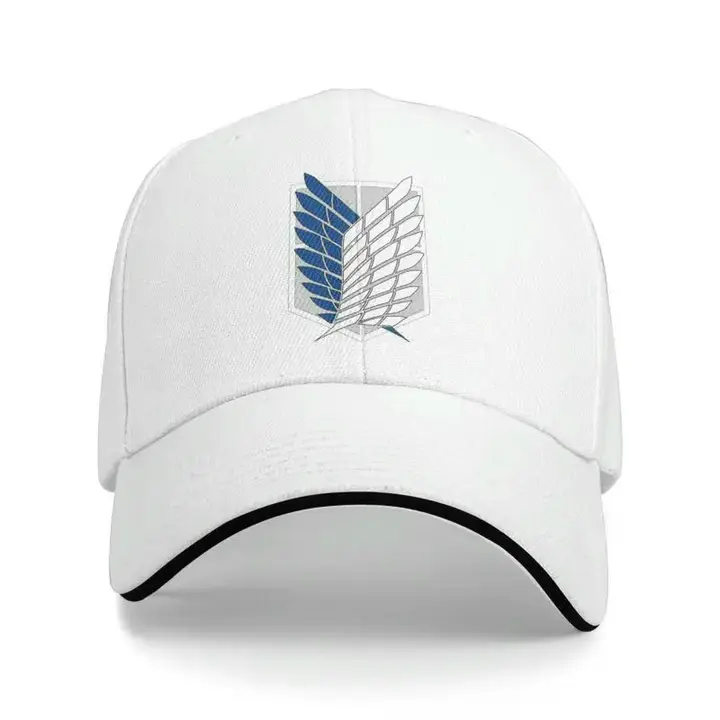 Gorra de béisbol Mikasa y Alas de la Libertad — blanco (diseño 1)