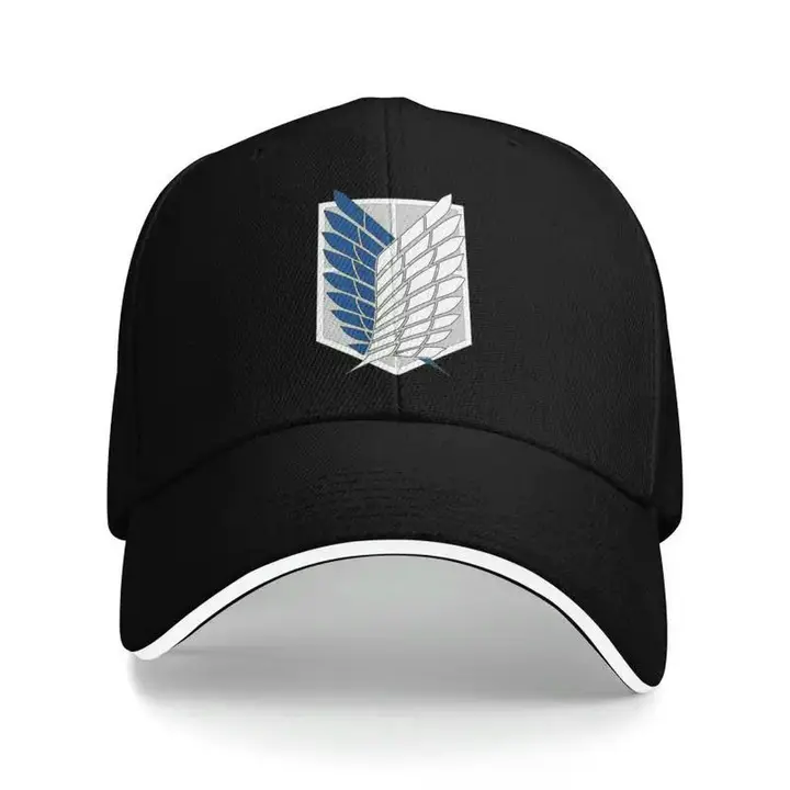 Gorra de béisbol Mikasa y Alas de la Libertad — negro