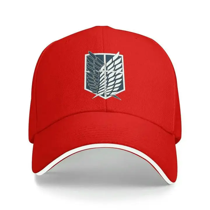 Gorra de béisbol Mikasa y Alas de la Libertad — rojo