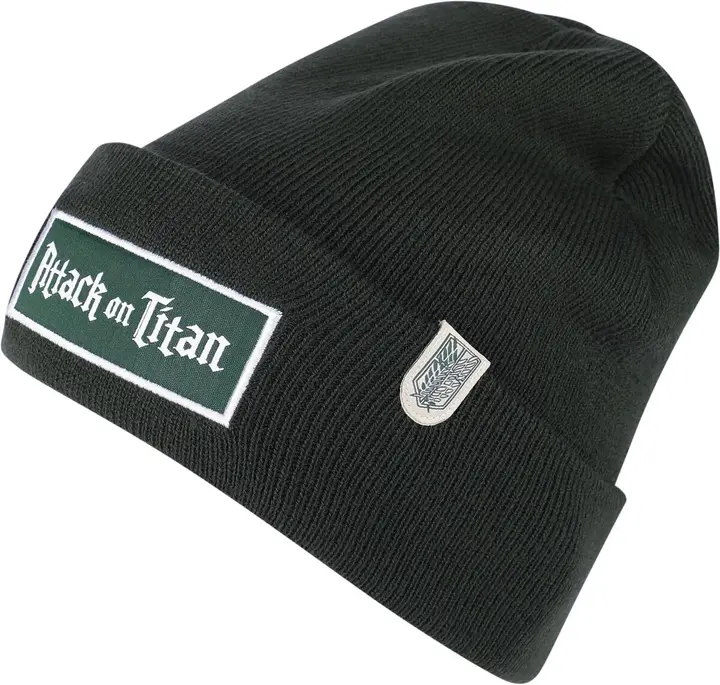 Gorro de punto Attack on Titan con logo (Cotton Division) — verde
