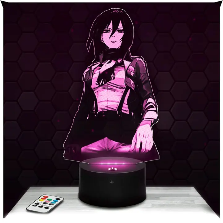 Lámpara 3D Mikasa Ackerman (Lampephoto.fr)