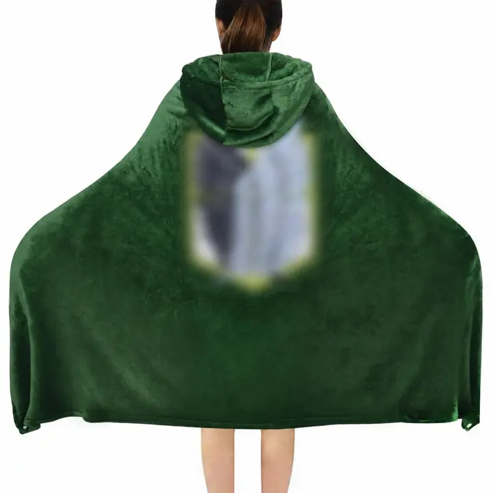Manta-capa con capucha Alas de la Libertad (Dacnod, verde, XL 110 cm)