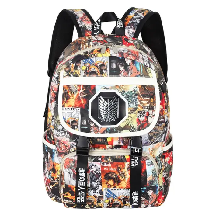 Mochila escolar Attack on Titan con solapa, 30 x 43 cm (WANHONGYUE)