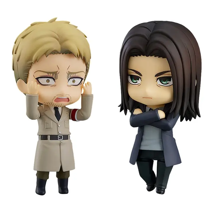 Pack de 2 figuras chibi de Reiner y Eren, 10 cm (Anjinguang)