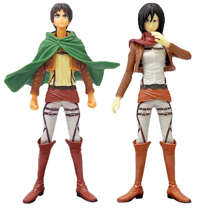 Pack de 2 figuras de Attack on Titan de pie, 16 cm (Jilijia)