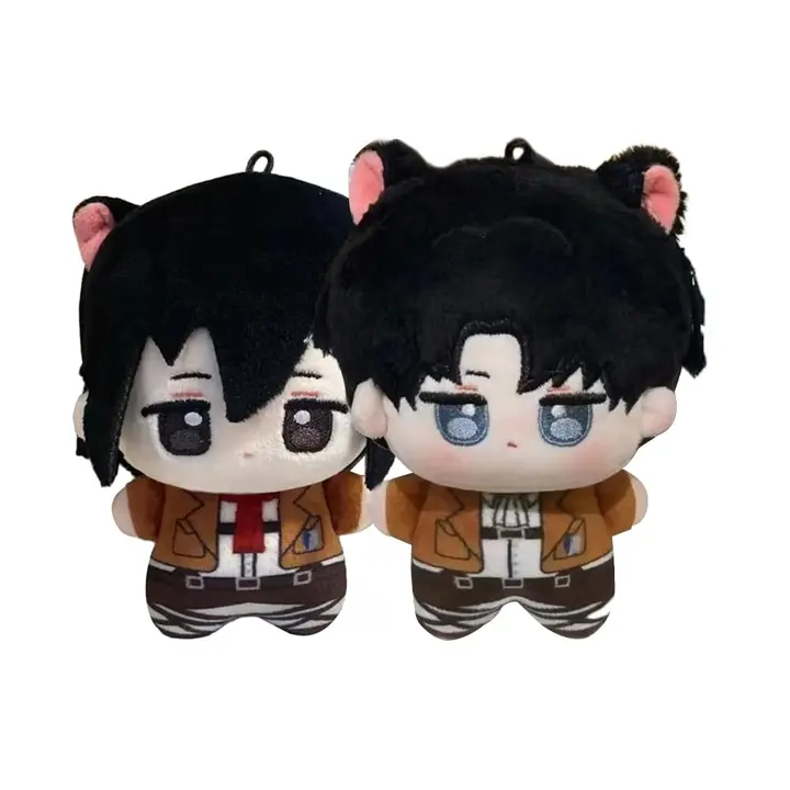 Pack de 2 peluches colgantes de Attack on Titan, 10 cm (Jilijia)