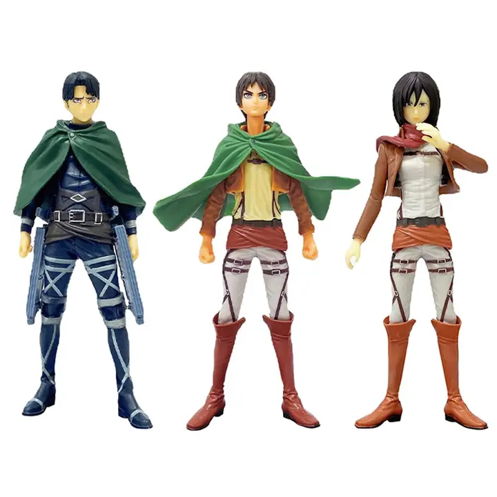 Pack de 3 figuras de Attack on Titan, 16 cm (sin licencia oficial)