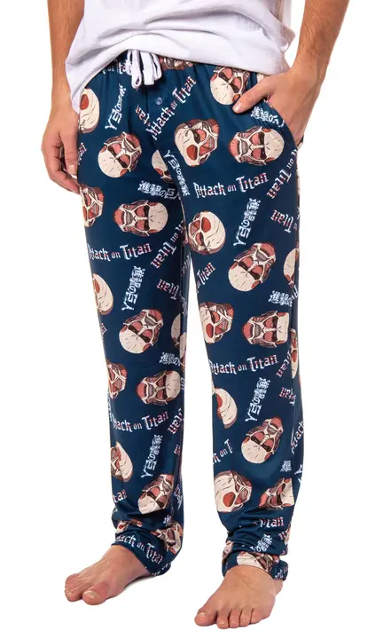 Pantalón de pijama Bioworld Attack on Titan con Titán Colosal — azu