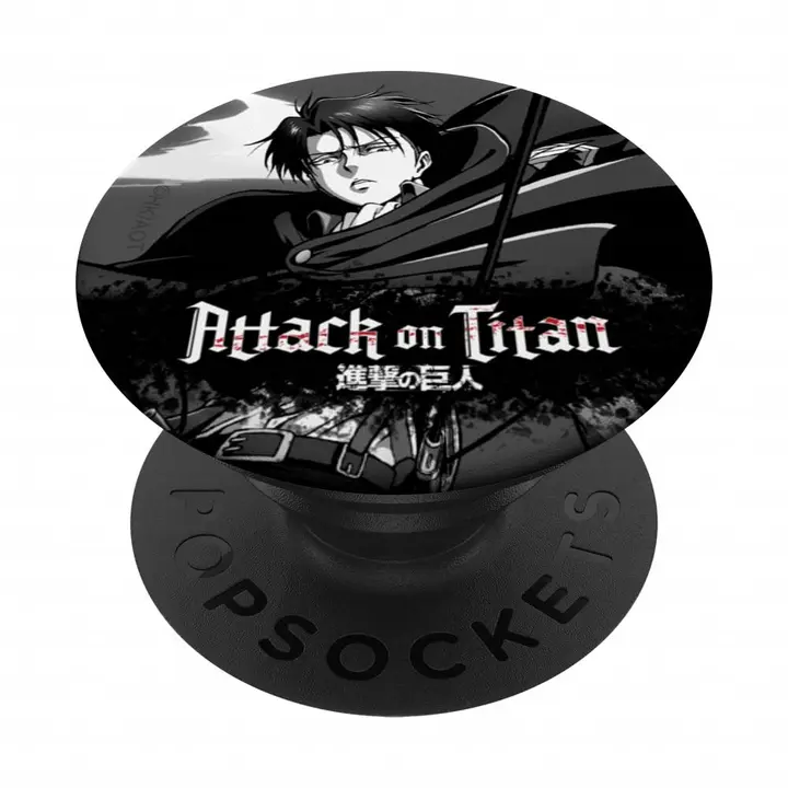 PopSockets PopGrip adhesivo Levi en blanco y negro (Attack on Titan)