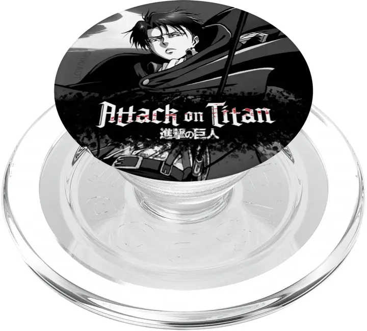 PopSockets PopGrip MagSafe Levi en blanco y negro (Attack on Titan)