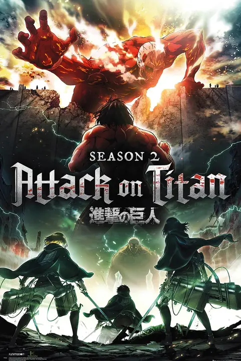 Póster Attack on Titan 2.ª temporada Key Art, 61 x 91,5 cm (Close Up)